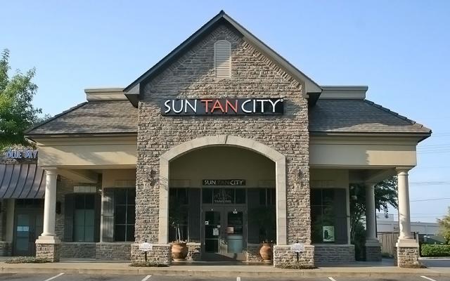 Exterior photo of the front facade of Sun Tan City